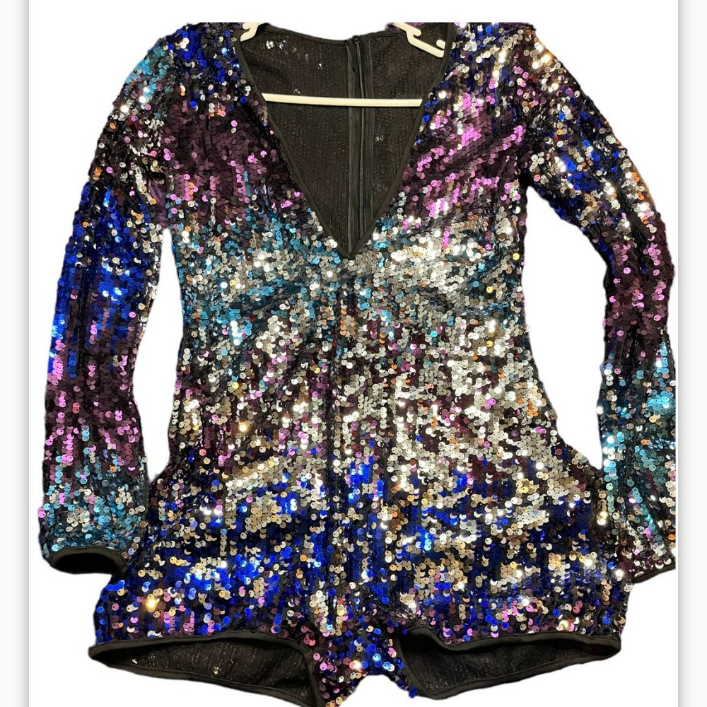 Medium Multicolor sequin bodysuit